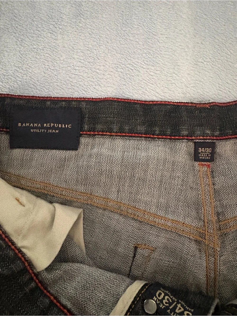 Men's Black Washed Ulility Straight-Leg Jeans